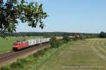 152 093-1 (Railion DB Logistics) fhrt am 24. Juli 2012 um 12:52 Uhr mit einem Gterzug durch Ramelsloh
