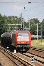 7.8.2012 Zepernick, 152 047 mit Kesselzug Richtung Karower Kreuz.