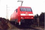152 166 am 23.09.2001 mit Zug 43935 im Bahnhof Weienburg