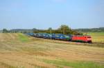 152 038 mit KLV aus Rostock Seehafen nach Novara am 16.09.12 durch Benitz