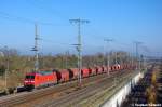 152 014-7 DB Schenker Rail Deutschland AG mit einem Kalizug in Stendal(Wahrburg) und fuhr in Richtung Wittenberge weiter. 13.11.2012