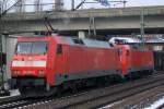 152 019-6 mit 152 064-2 in Hamburg-Harburg 26.1.2013