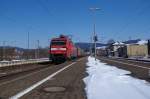 152 159 mit gemischten Gterzug am 16.03.2013 in Pressig-Rothenkirchen.