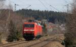 152 137-2 als T (Villingen-Offenburg Gbf) bei St.Georgen 16.3.13