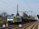 152 196 der ITL durchfhrt mit ihrem Gterzug Dresden Strehlen am 17.04.13 