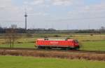 152 073-3 fuhr am 20.04.2013 als Lokzug von Emden nach Drpen, hier bei Veenhusen.