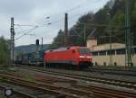 152 129 zieht am 01. Mai 2013 den LKW-Walter KLV durch Kronach Richtung Saalfeld(Saale).