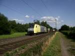 152 197-0 der ITL am 12.07.13 bei Hanau West mit Container Zug 