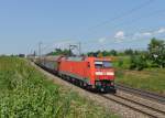 152 129 mit einem Gterzug am 06.08.2013 bei Plattling.