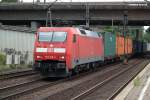 152 129-3 fuhr mit einen intermodal am 13.09.13 durch hh-harburg 