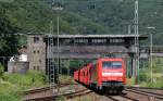 152 143-4 mit einem Autozug in Bingen 3.8.13