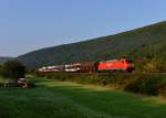 152 090 mit einem Gterzug am 28.09.2013 bei Wernfeld.