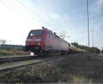 152 066-7 am 18.10.2013 in Mnchen-Nord. Die Lok diente zusammen mit 120 501-2 als Bremsfahrzeuge fr den neuen Schleifzug von DB Netz.