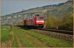 152 042-8 mit fast leeren Containerzug am 01.04.14 bei Thüngersheim.