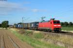 152 039-4 mit einem Kistenzug Richtung Norden bei Weinheim, 15.06.2014.