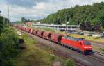 Am 02.07.14 fuhr 152 115 mit einem Kalizug am Haken durch Tostedt Richtung Hamburg.