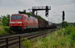 152 019-6 mit einen gemischten Güterzug Richtung Frankfurt/M. bei Thüngersheim am 16.07.14.