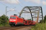 152 047-7 mit einem Autozug bei Burgstemmen 3.9.14