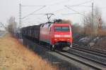 152 010-5 DB Schenker bei Staffelstein am 30.01.2012.