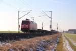152 058-4 DB Schenker Rail bei Reundorf am 07.02.2015.