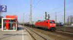 152 020-4 DB steht mit einem sehr langen Ölleerzug aus Basel(CH) nach  	Antwerpen-Petrol(B).