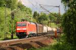 Nachdem die 152 153-3 am 15.05.2014 den Ulmer Hbf passiert hat, erklimmt sie nun die Höhen der schwäbischen Alb Richtung Beimerstetten.