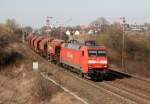 152 043 mit GC 60801 (Hamburg Hohe Schaar–Bebra Rbf) am 23.03.2012 zwischen Banteln und Godenau