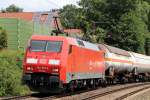 152 081-6 am BÜ KM27,298 auf der Hamm-Osterfelder Strecke in Recklinghausen 9.6.2015