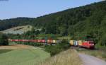 152 143-4 mit einem Containerzug bei Beulshausen 12.6.15