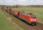 152 104 mit EZ 51451 (Maschen Rbf–Seelze Rbf) am 13.04.2015 zwischen Maschen Rbf und Jesteburg