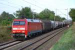 152 007 mit Güterzug Richtung Koblenz bei Wiesbaden-Schierstein - 23.08.2012