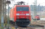 152 091-5 steht am 29.3.2007 abgebgelt im stlichen Bahnhofsbereich von Heilbronn.