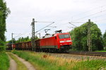152 066-7 mit einem gemischten Güterzug, kurz hinter Delitzsch am 08.07.2016.