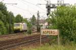 Am Abend des 27.05.2008 war der  Mhdrescher  152 005-5 bei Asperg unterwegs Richtung Bietigheim-Bissingen.