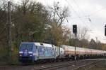 DB 152 134  Albatros  am 20.11.13 mit einem gemischten Güterzug in Ratingen-Lintorf.