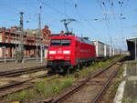 Am 05.08.2018 kam 152 008 mit einem KLV DB Schenkerzug aus Richtung Magdeburg nach Stendal und fuhr weiter in Richtung Wittenberge.