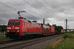 Mit dem KLV (Weil am Rhein Ubf - Hamburg Billwerder) fuhr am späten Nachmittag des 27.07.2017 die 152 005-5 (ex.