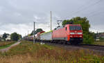 152 048 schleppte am 25.09.19 einen gemischten Güterzug durch Jeßnitz Richtung Dessau.