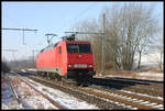 Solo ist hier am 29.01.2006 die 152124 in Westerkappeln Velpe nach Osnabrück unterwegs.