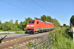 152 010 LZ aus Neuss kommend am Bü Tlmeshof/Broicherseite gen Osterath gefahren.