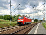 152 071-7 (Siemens ES64F) DB als Tfzf durchfährt den Hp Zscherben auf der Bahnstrecke Halle–Hann.