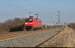 152 060-0 (Siemens ES64F) als Tfzf unterwegs am km 11,6 bei Zscherben Richtung Sangerhausen.