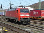 DB 152 158-2 als Tfzf Richtung Fulda, am 11.04.2022 in Bad Hersfeld.