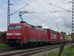152 009 mit KLV-Zug nach Bad Bentheim - Coevorden am ehem. Bk. Bentlage in Rheine, 20.08.2022
