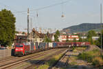 152 091 mit gemischtem Güterzug am 11.08.2022 in Stuttgart-Münster.