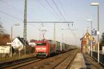 152 150-9 Fährt mit einem Güterzug am 10.01.11 durch den Bahnhof Mahlwinkel