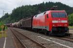 152 021 mit gemischten Güterzug am 30.06.2013 in Pressig-Rothenkirchen gen Saalfeld.
