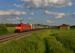 152 026 mit dem Hellmann-Zug am 28.05.2013 bei Batzhausen.