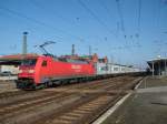 Am 09.03.2014 kam 152 117 mit einem Containerzug nach Stendal.Nach dem Personalwechsel ging die Fahrt weiter über Wittenberge nach Hamburg.