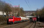 152 059-2 mit einem gemischten Güterzug & 265 029-9 mit einer Übergabe nach Köln-Kalk-Nord in Wuppertal-Sonnborn am 12.03.15